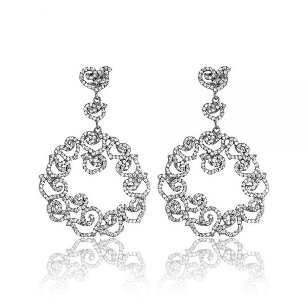 Cercei argint Surub Drop Earrings Zirconii TRSE096, Bijuterii - Corelle