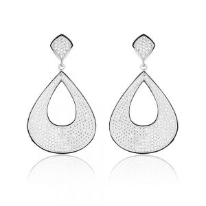 Cercei argint cu pietre Surub Drop Earrings Zirconii TRSE107, Bijuterii - Corelle