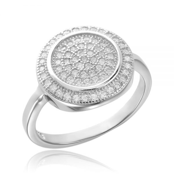 Inel argint Fancy Circle cu cristale TRSR158, Bijuterii - Corelle